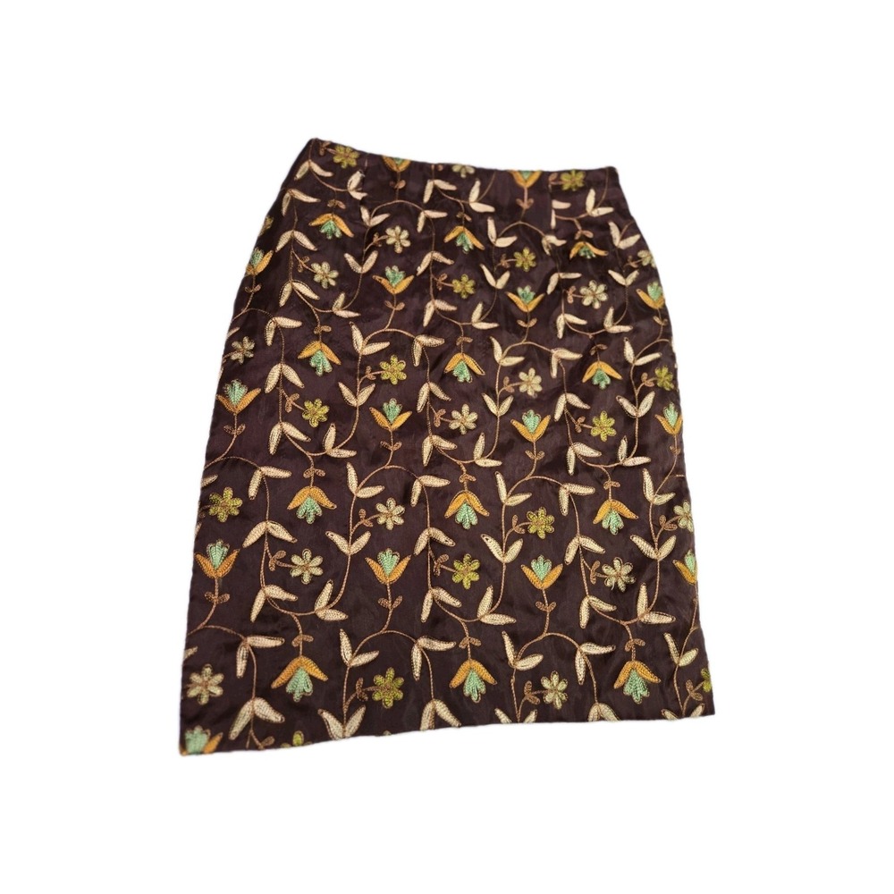 Frenchie Vintage Pencil Skirt‎ Romantic 50s Inspired Embroidered Floral 8